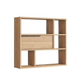 Hanah Home On5-S Estantería de pared, Nogal, 90.1x81x22 cm